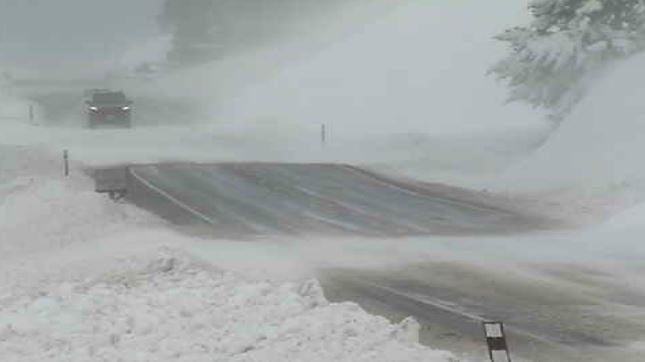Strong winds create snow drifts, dangerous driving conditions