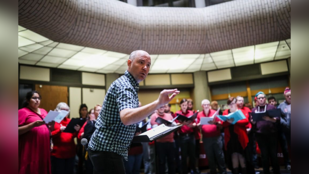 Spectrum Singers sing in protest, hoping to commemorate historic social movements