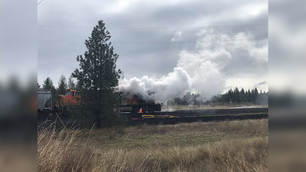 Crews move train that caught fire, Cheney roads are now open