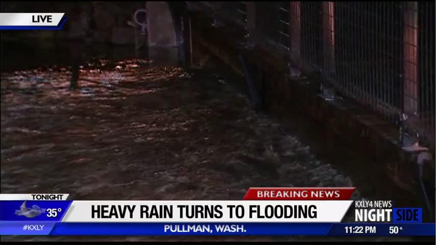 WSU, Pullman Public Schools on time Wednesday despite intense flooding Tuesday night
