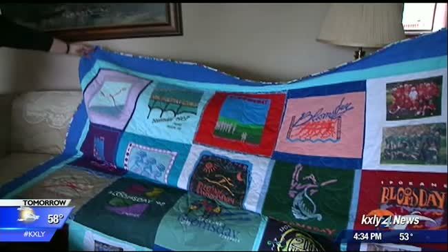 Woman makes quilt out of mother’s 31 Bloomsday t-shirts