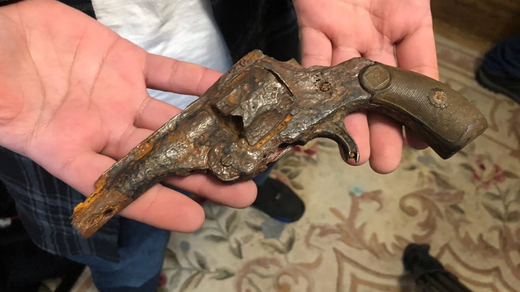A pistol considered to be a century-old murder weapon
