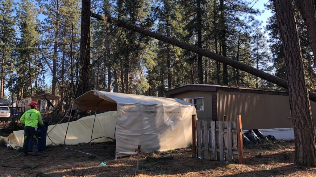 Windstorm damage at the Lucky Pines Estates