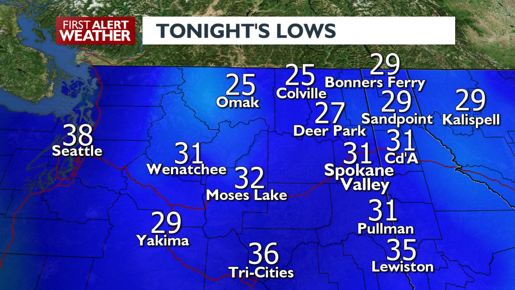 TONIGHTS LOWS FOR FEBRUARY 23
