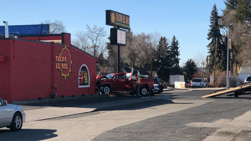 Stolen truck crashes into Tacos El Sol restaurant