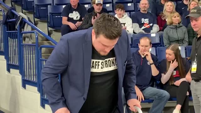 Gonzaga Manager Mac Graff Walks For The First Time After Injury, Out Of Tunnel On Senior Night