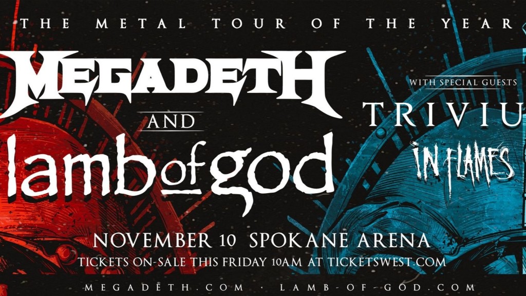 Spokane Arena graphic announcing metal tour