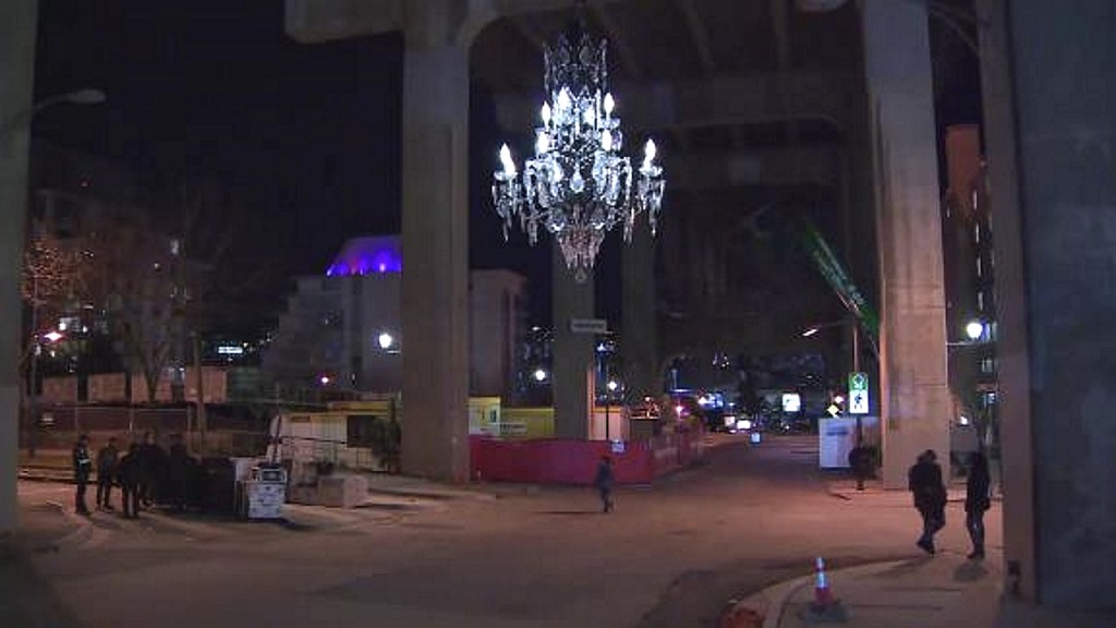 $4.8M chandelier hung under city bridge