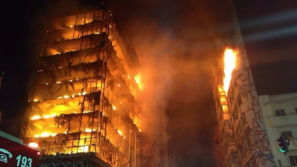 Brazil fire: Sao Paulo building consumed in deadly blaze