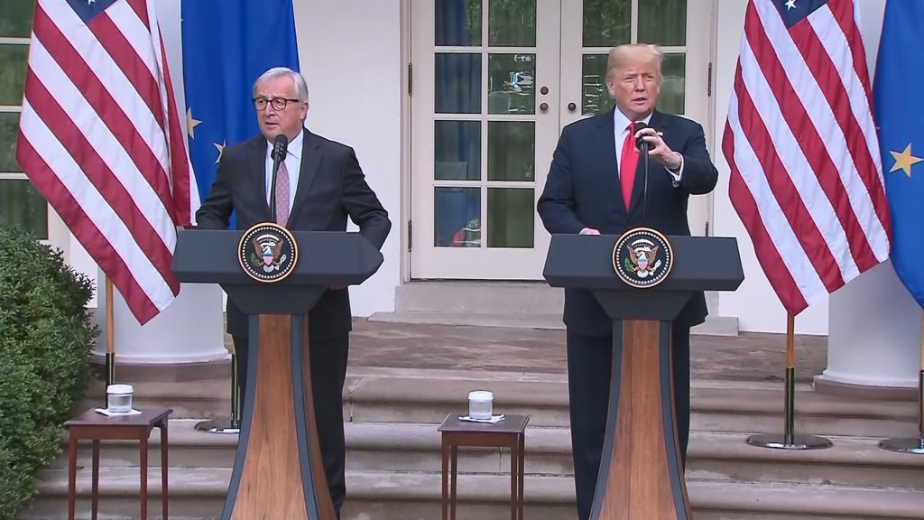 Trump, top European leader agree to work toward zero tariffs
