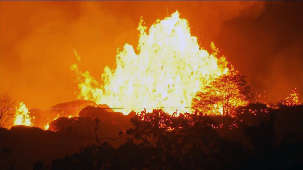Man hit by flaming ‘lava bomb’