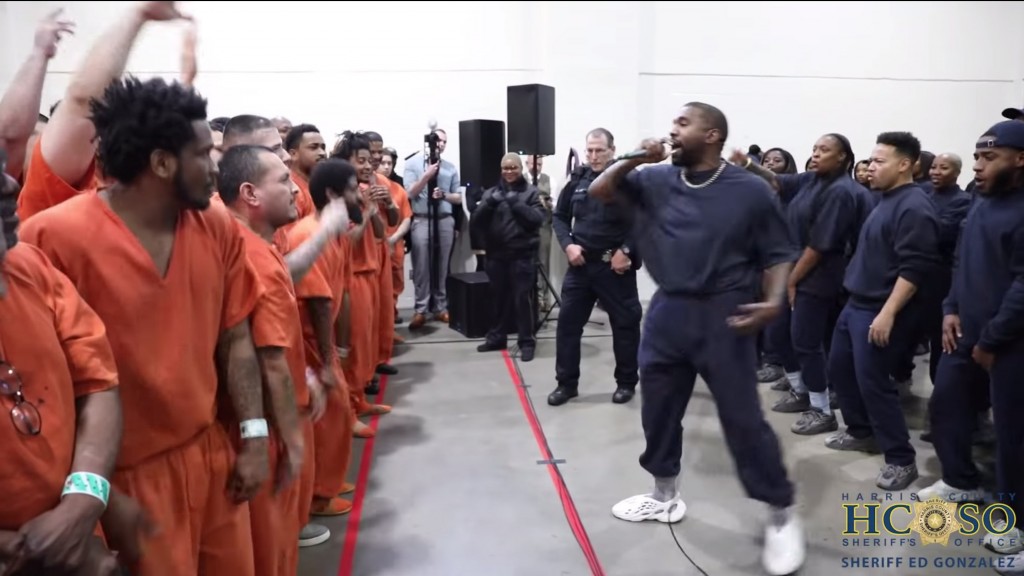 Kanye West performed a surprise concert for inmates at Houston jail