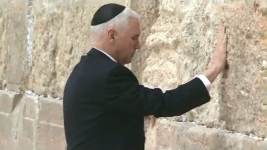 Pence visits the Western Wall in Jerusalem