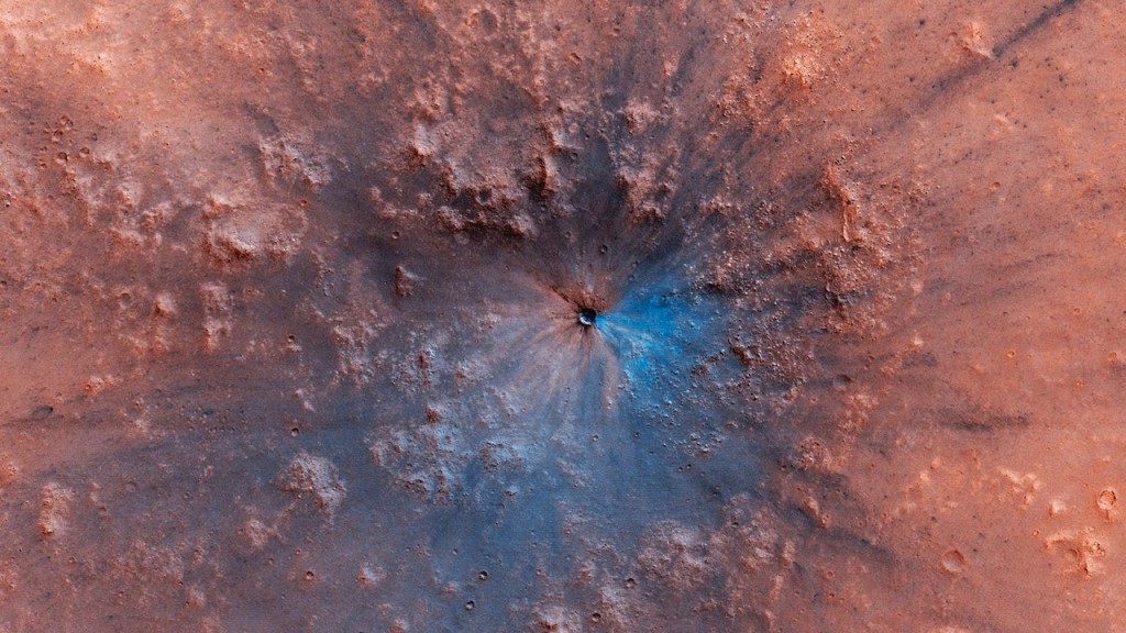 NASA releases new image of impact crater on surface of Mars