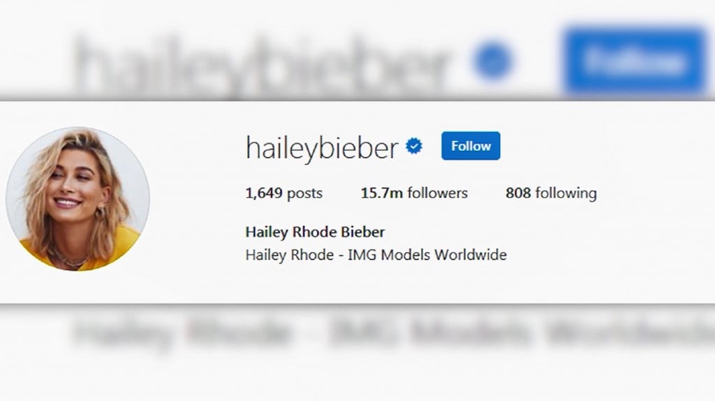 Hailey Baldwin is now Hailey Bieber on Instagram