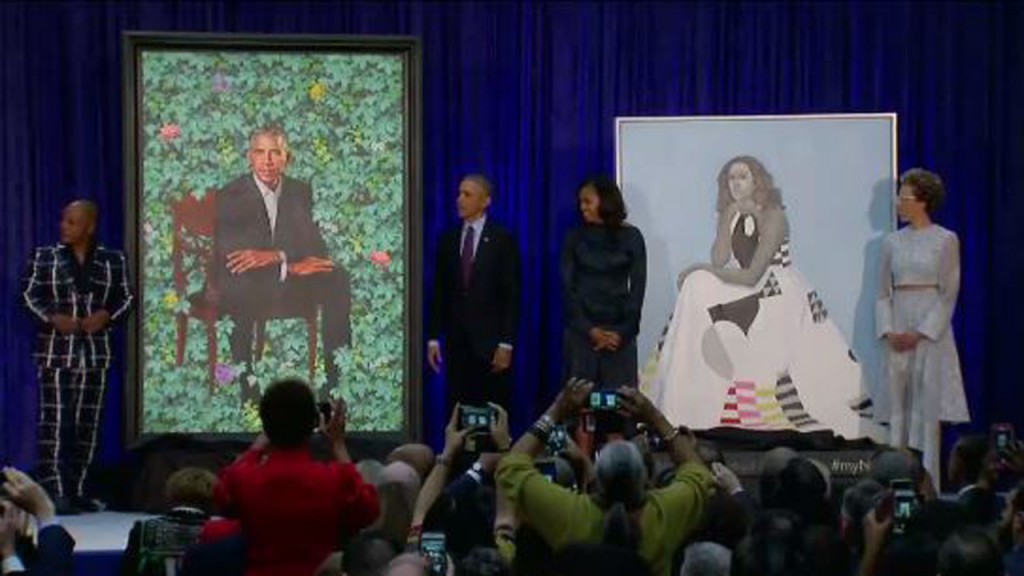 Obamas’ official portraits unveiled