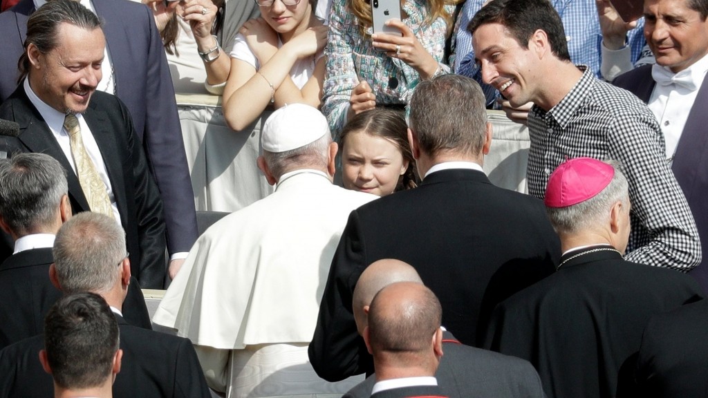 Greta Thunberg meets Pope after scolding EU leaders on climate change
