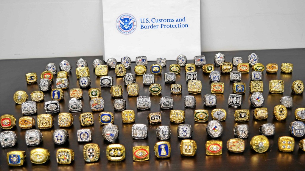 Customs officials seize 108 phony Super Bowl rings