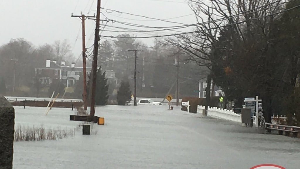 Boston streets flooding as second nor’easter in two months pounds city