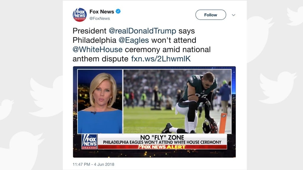 Fox News ripped for misleading photos of Eagles players kneeling