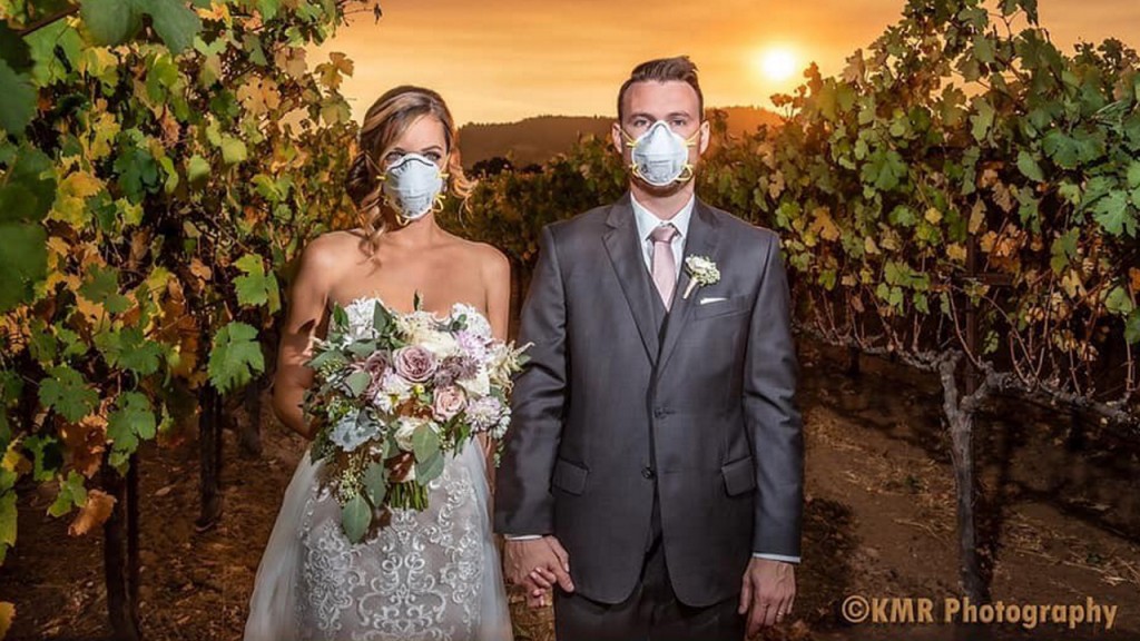 Viral wedding photo captures joy, sorrow during Kincade fire