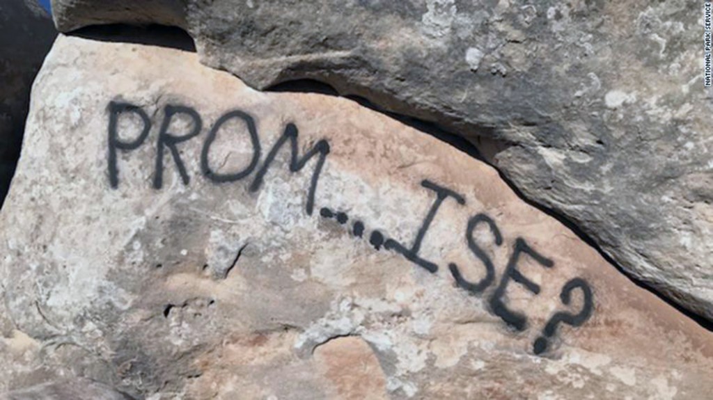 Promposal vandalizes a national monument