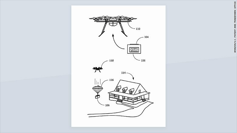 Amazon patents shipping label with built-in parachute
