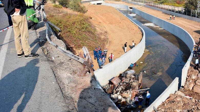 Truck carrying migrants in Turkey crashes; 22 killed