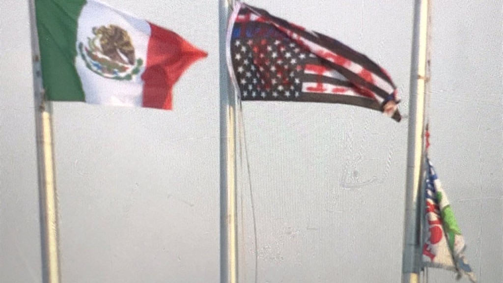 Raising of Mexican flag during ICE protest sparks outrage