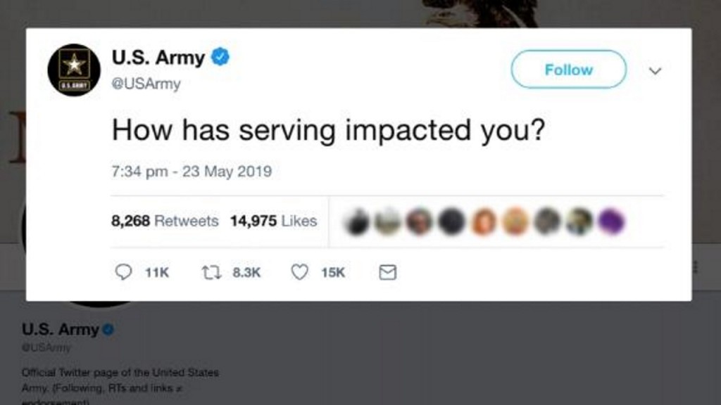 Army Twitter campaign draws painful replies