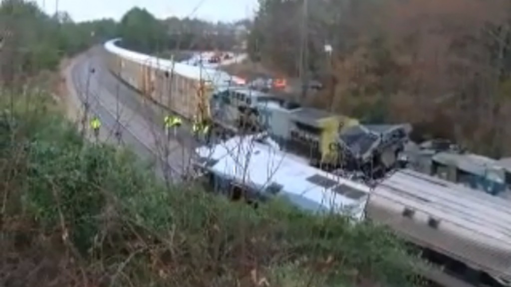 Two killed in crash involving Amtrak train, freight train