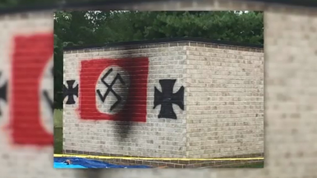 Vandals paint Nazi symbols on Indiana synagogue