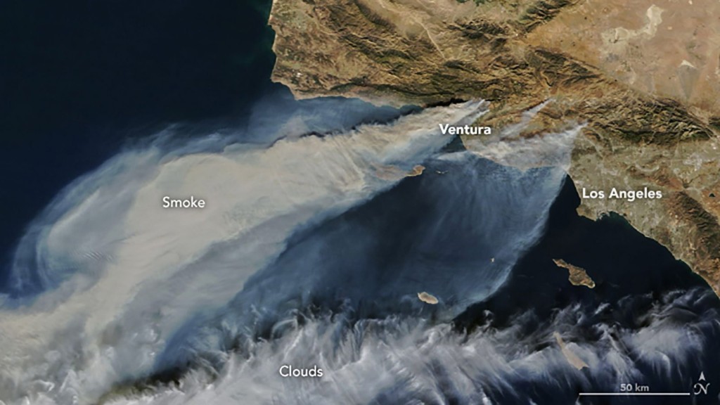 What California’s wildfires look like from space
