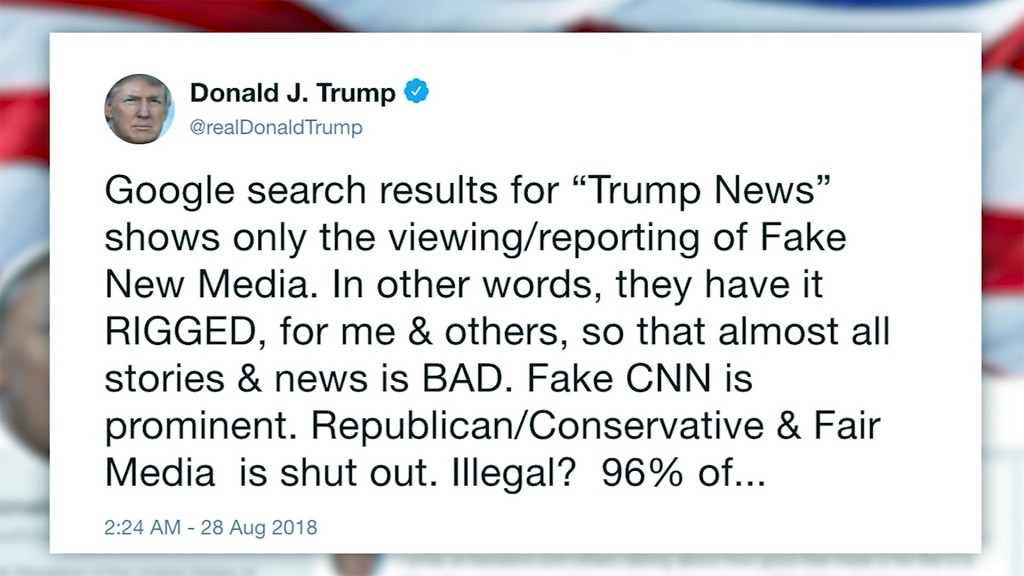 Trump slams Google search as ‘rigged’
