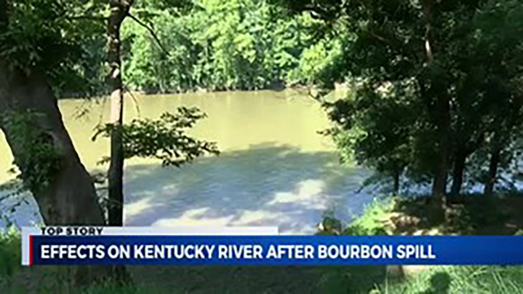 River brimming with dead fish after bourbon warehouse fire