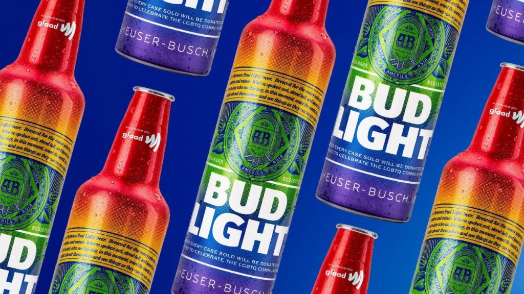 Bud Light will sell beer in rainbow bottles in June for Pride Month
