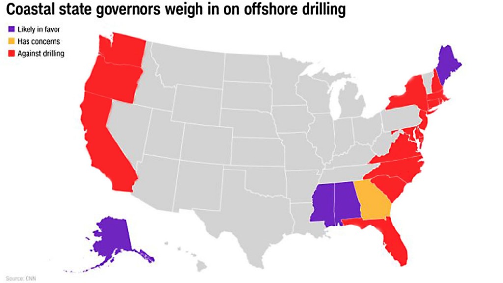 Nearly every governor with ocean coastline opposes Trump’s drilling proposal