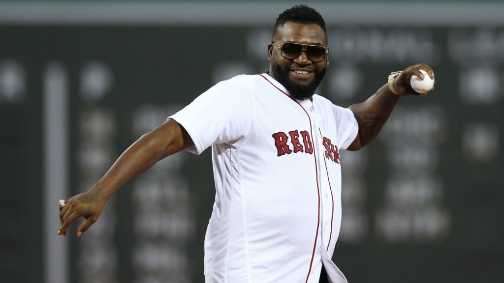 David Ortiz throws out ceremonial first pitch at Fenway Park