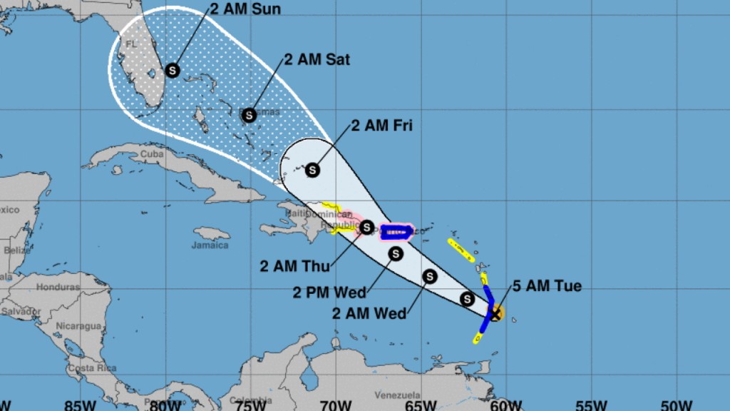 Puerto Rico under tropical storm warning as Dorian approaches