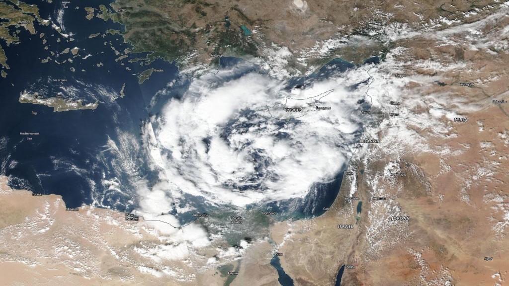 Rare hurricane-like storm in Mediterranean threatens Egypt, Israel