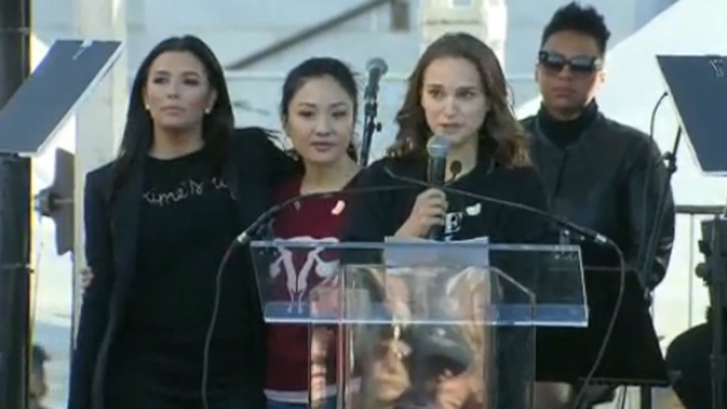 Celebrities rally attendees at LA Women’s March, declare Time’s Up
