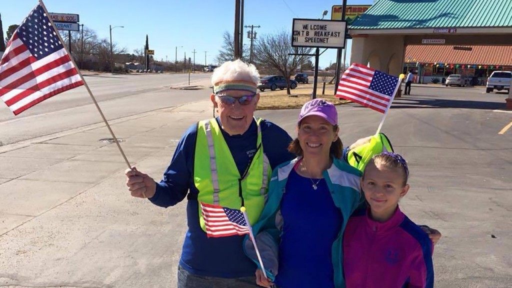 World War II veteran crosses country on foot for second time