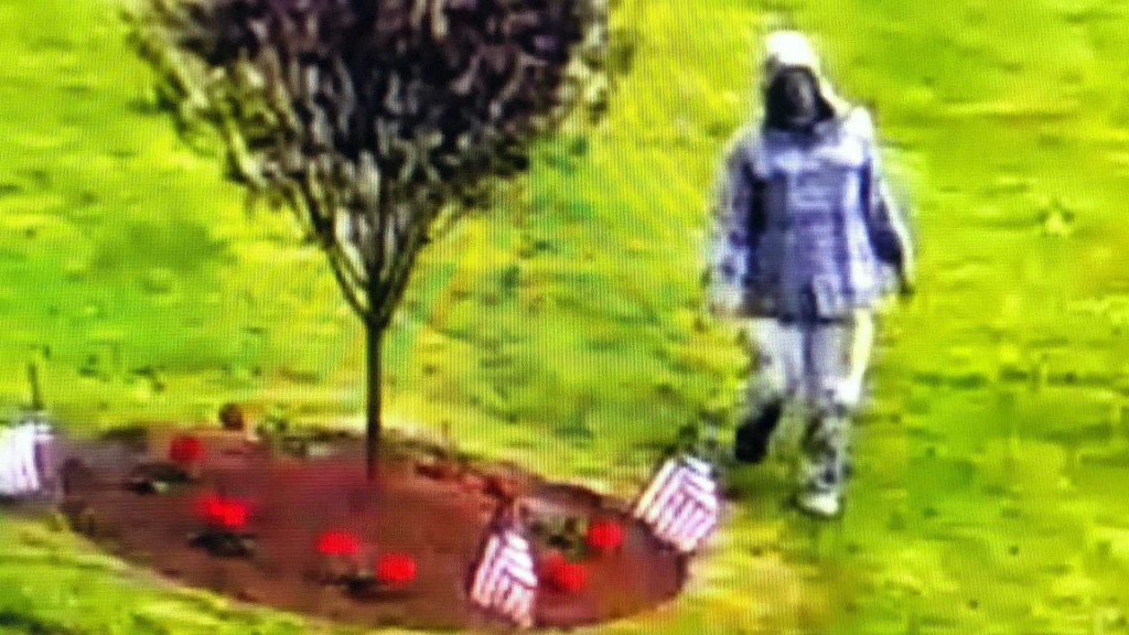 Vietnam vets memorial is vandalized with a swastika