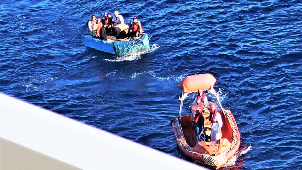 Cruise ship rescues seven migrants from a flimsy boat near Cuba