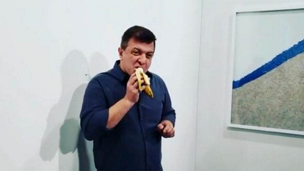 Man who ate banana art installation says he did it to create art