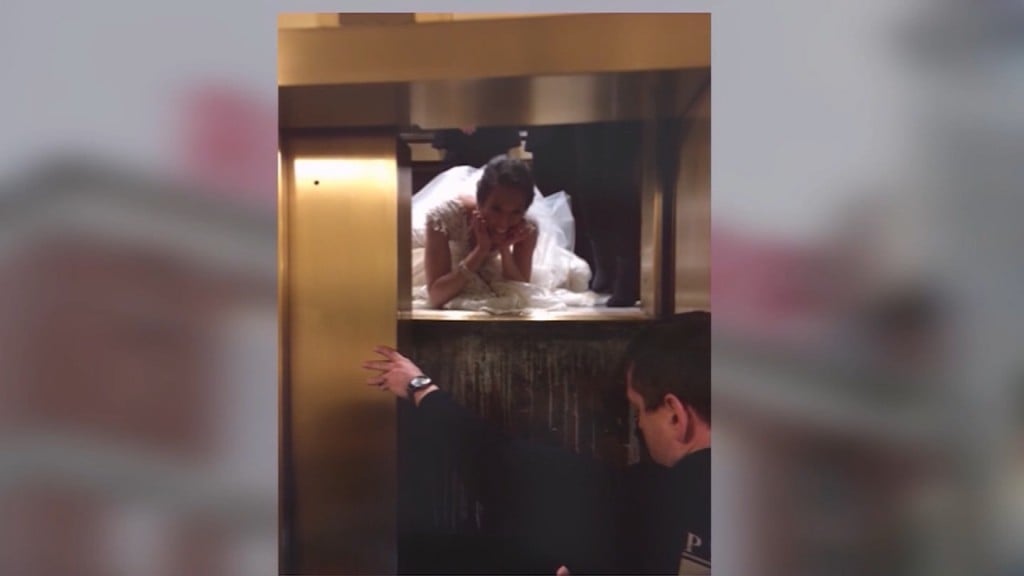 Rhode Island bride gets stuck in elevator, misses part of reception
