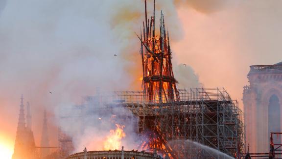 Notre Dame cathedral in Paris burns