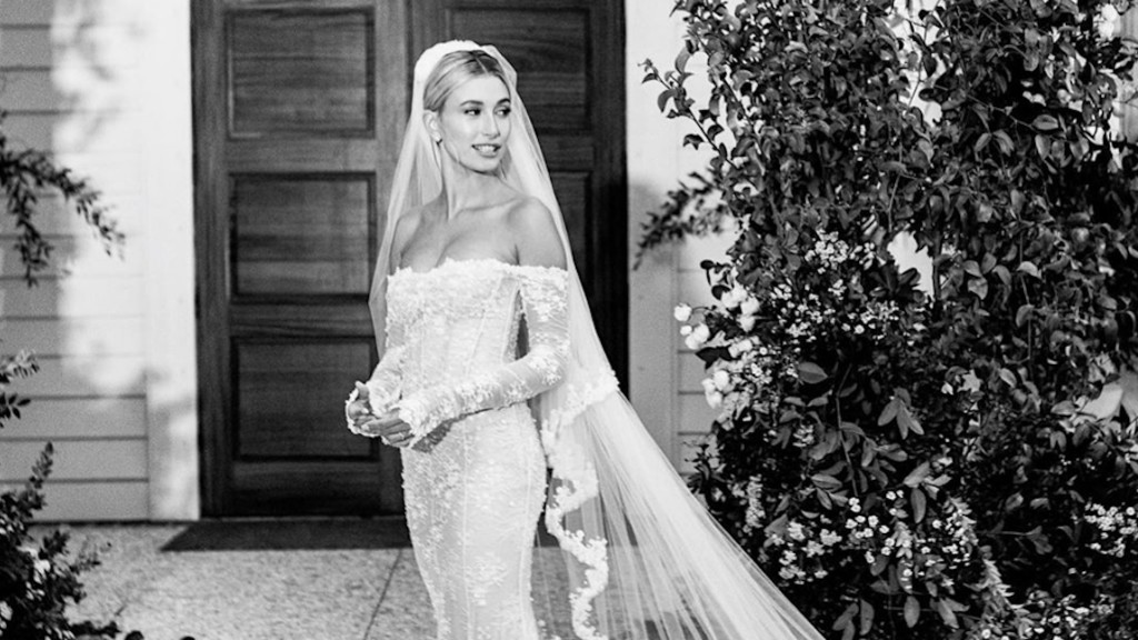 Hailey Baldwin Bieber shows off her stunning wedding gown