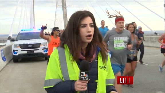 Runner hit anchor’s rear on TV, faces charges