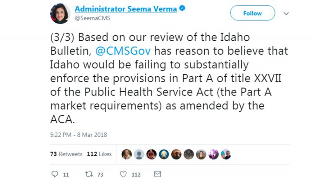 Trump officials say no to Idaho’s plan to allow non-Obamacare policies